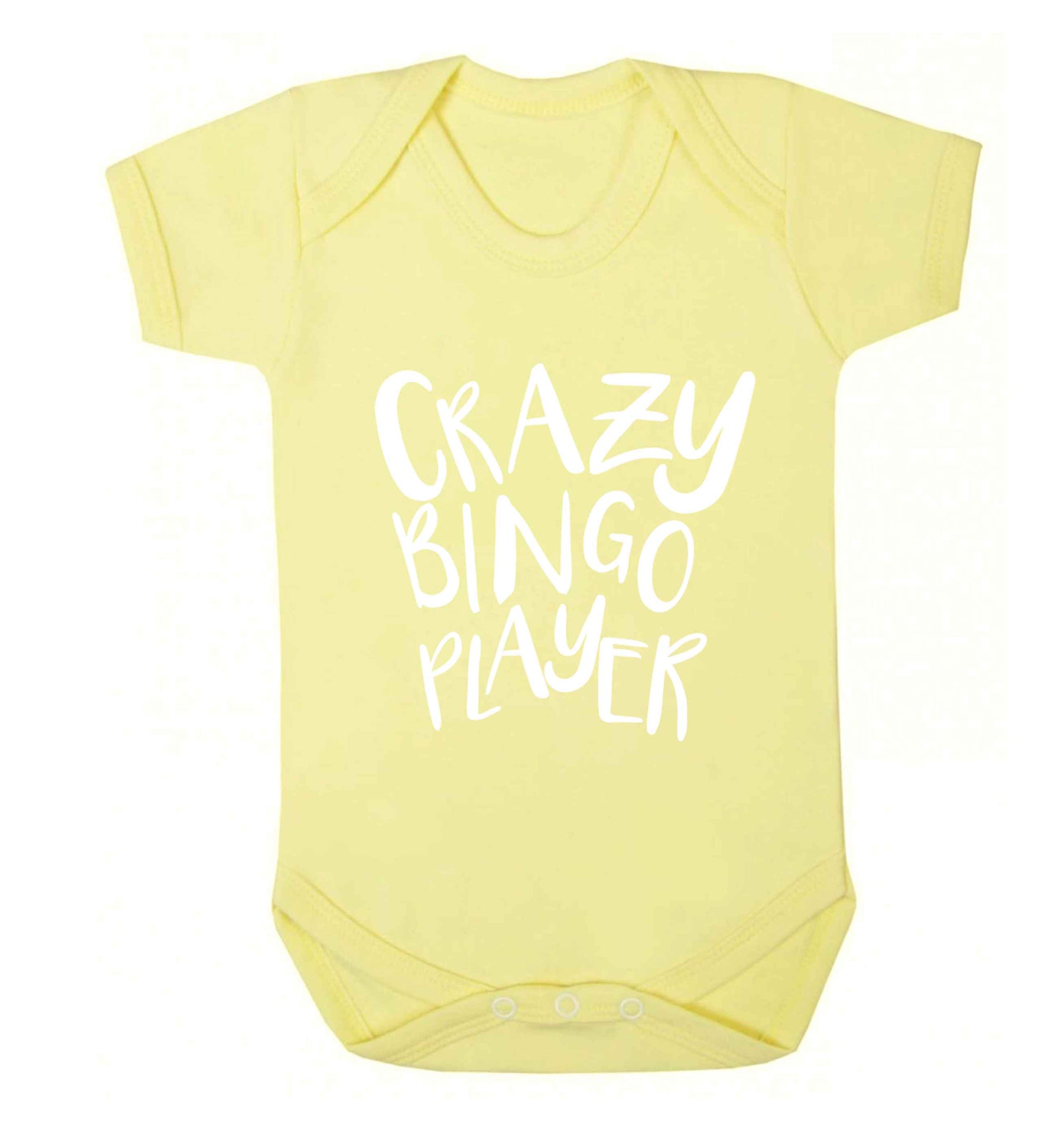 Crazy bingo player Baby Vest pale yellow 18-24 months