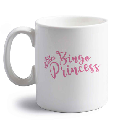 Bingo princess right handed white ceramic mug 