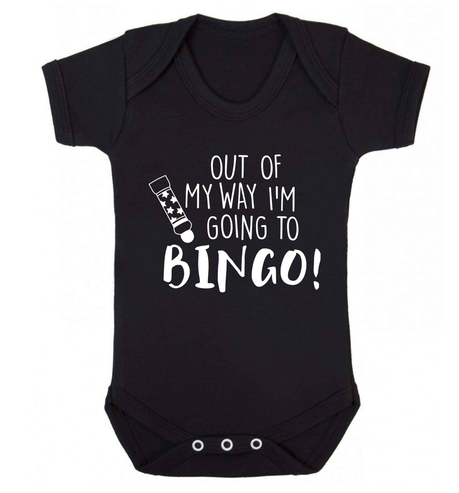 Out of my way I'm going to bingo Baby Vest black 18-24 months