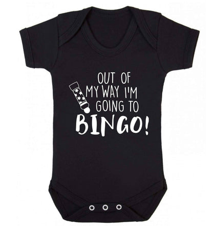 Out of my way I'm going to bingo Baby Vest black 18-24 months