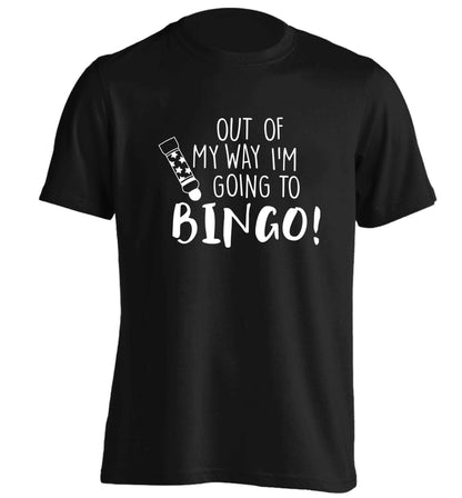 Out of my way I'm going to bingo adults unisex black Tshirt 2XL