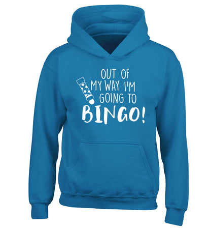 Out of my way I'm going to bingo children's blue hoodie 12-13 Years