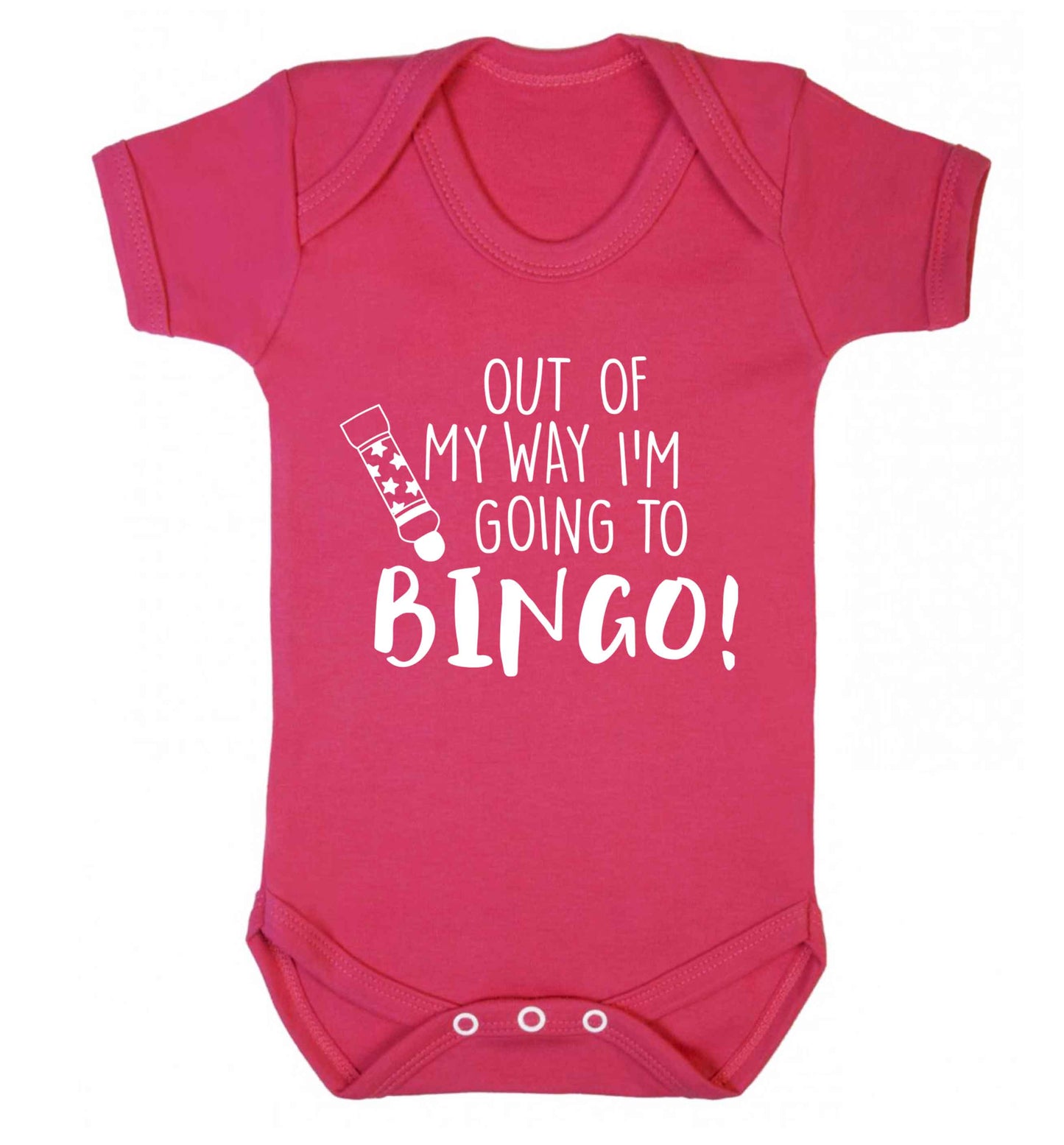 Out of my way I'm going to bingo Baby Vest dark pink 18-24 months