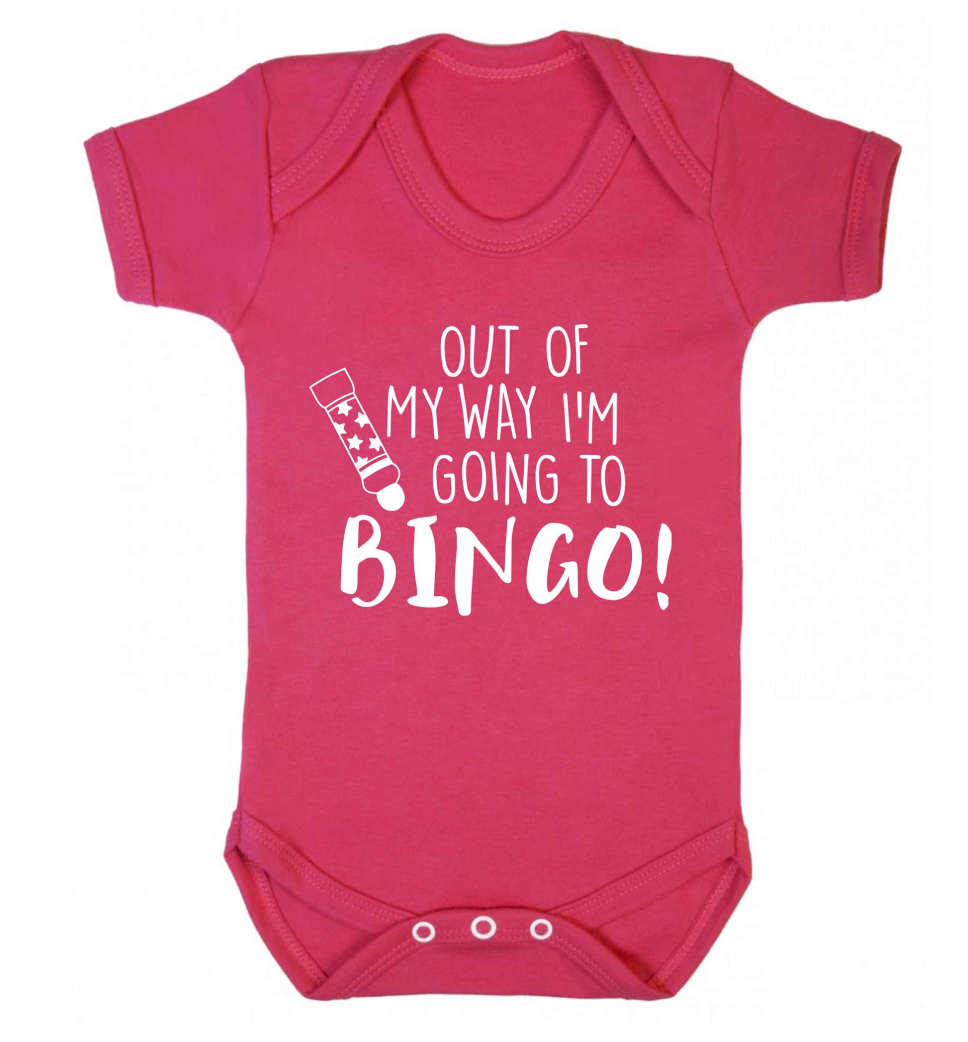 Out of my way I'm going to bingo Baby Vest dark pink 18-24 months