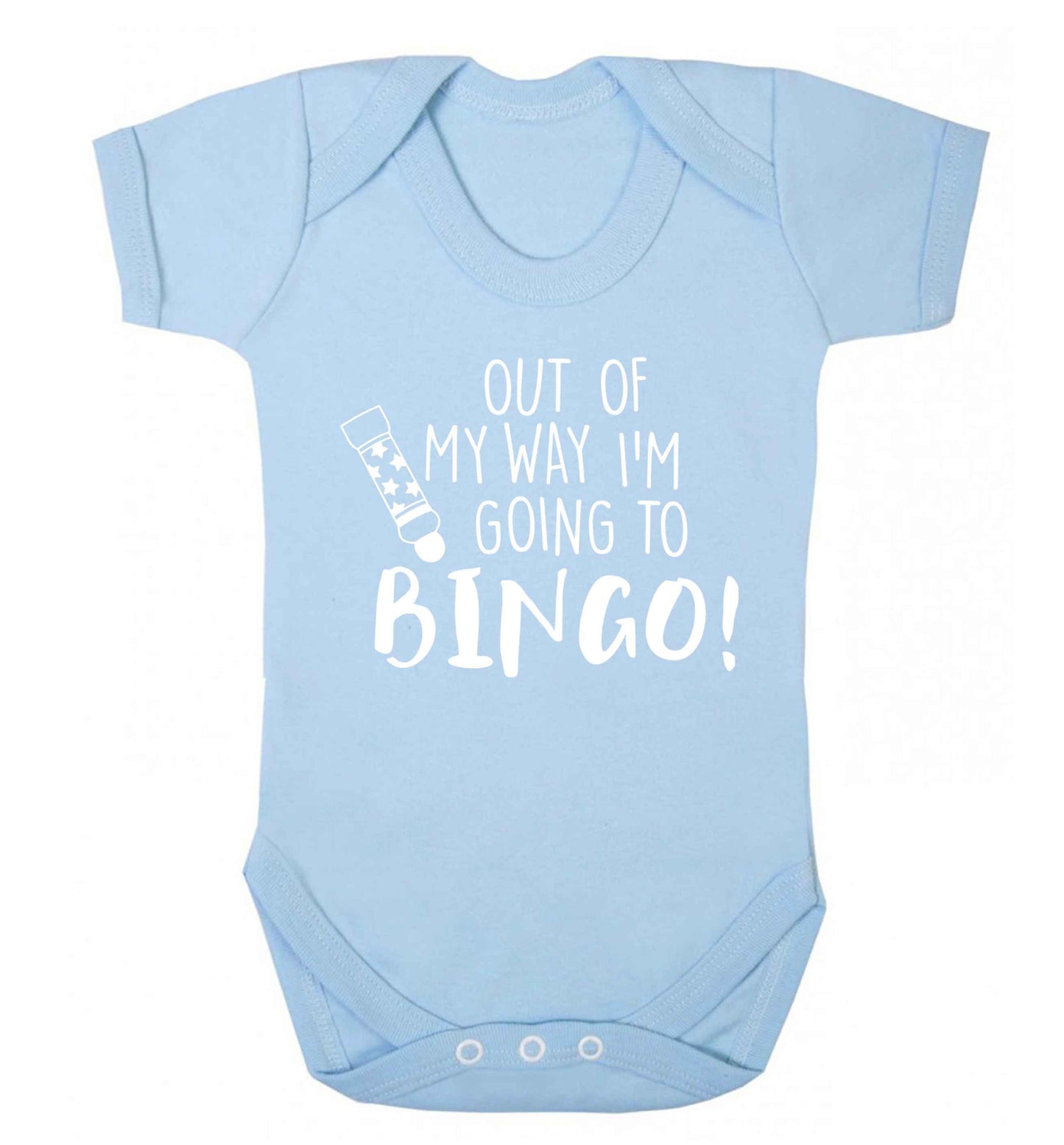 Out of my way I'm going to bingo Baby Vest pale blue 18-24 months