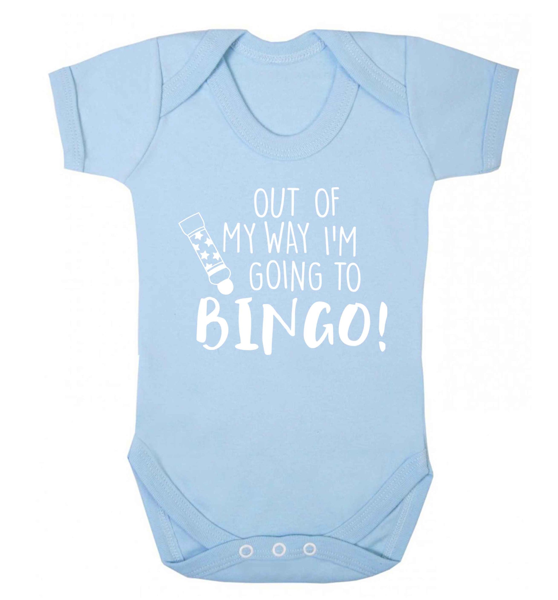 Out of my way I'm going to bingo Baby Vest pale blue 18-24 months
