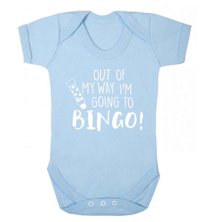 Out of my way I'm going to bingo Baby Vest pale blue 18-24 months