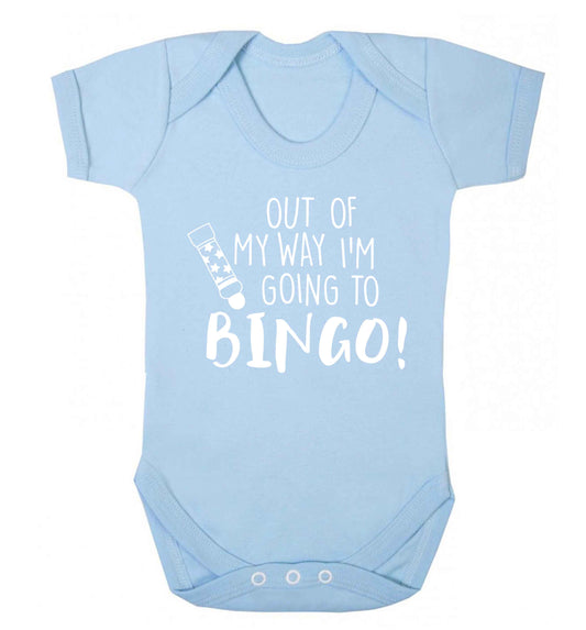 Out of my way I'm going to bingo Baby Vest pale blue 18-24 months