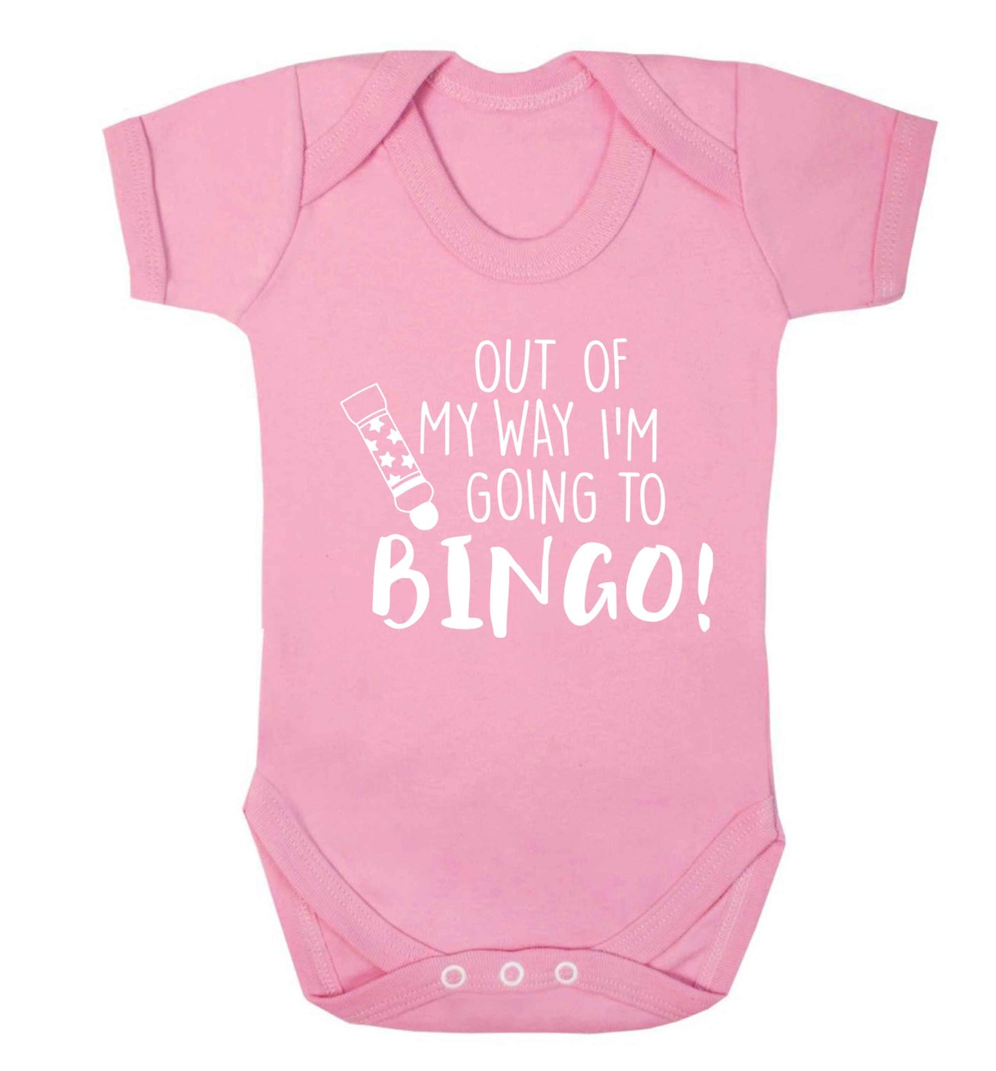 Out of my way I'm going to bingo Baby Vest pale pink 18-24 months