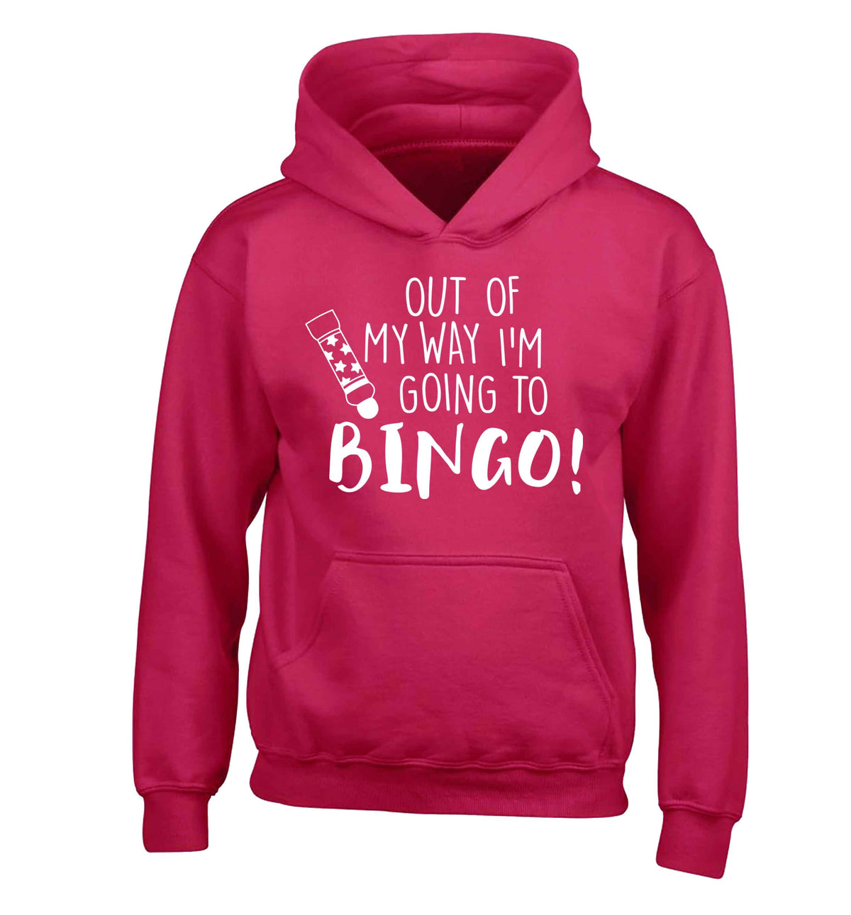 Out of my way I'm going to bingo children's pink hoodie 12-13 Years