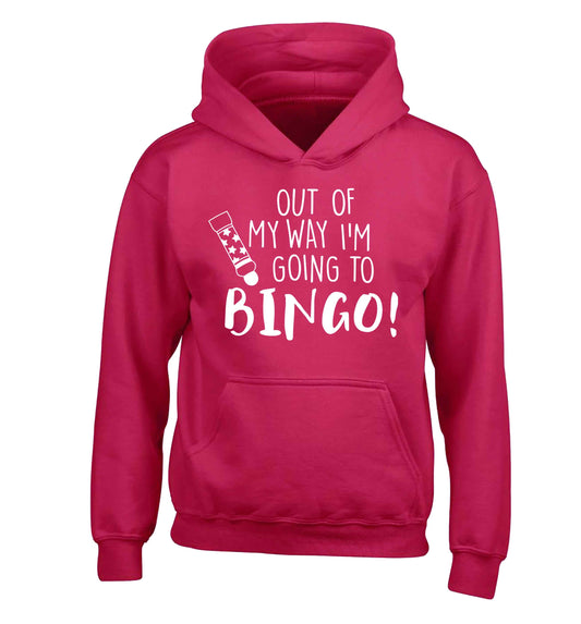 Out of my way I'm going to bingo children's pink hoodie 12-13 Years
