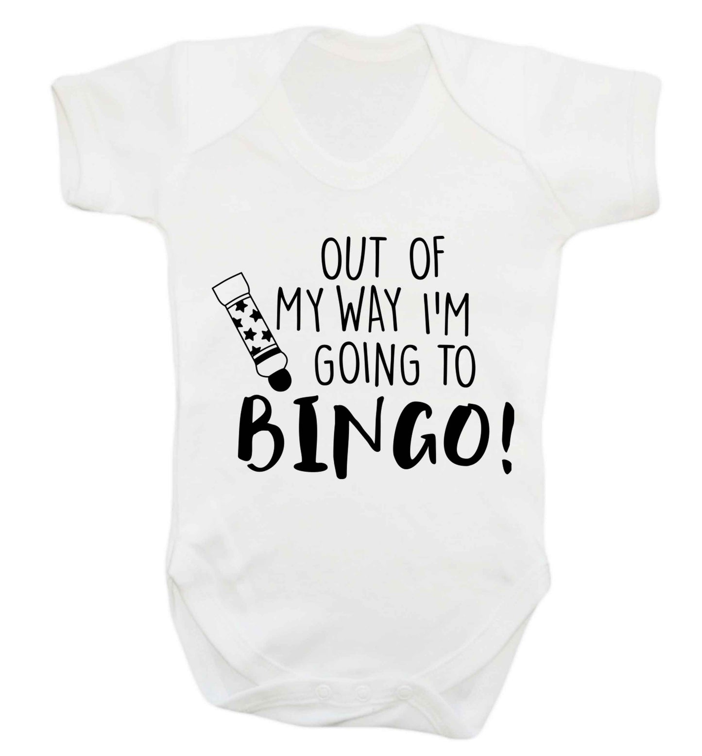 Out of my way I'm going to bingo Baby Vest white 18-24 months