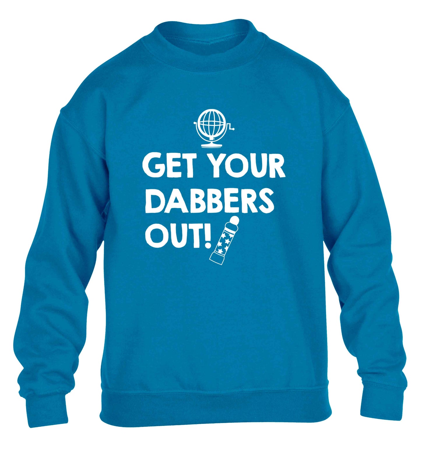 Get your dabbers out children's blue sweater 12-13 Years