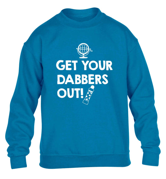 Get your dabbers out children's blue sweater 12-13 Years