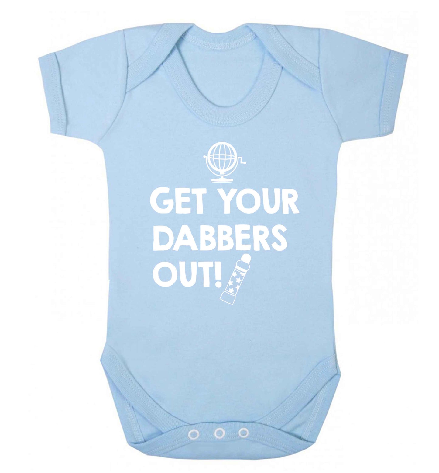 Get your dabbers out Baby Vest pale blue 18-24 months