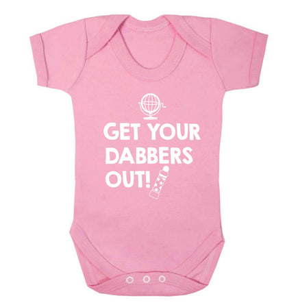 Get your dabbers out Baby Vest pale pink 18-24 months