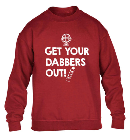 Get your dabbers out children's grey sweater 12-13 Years
