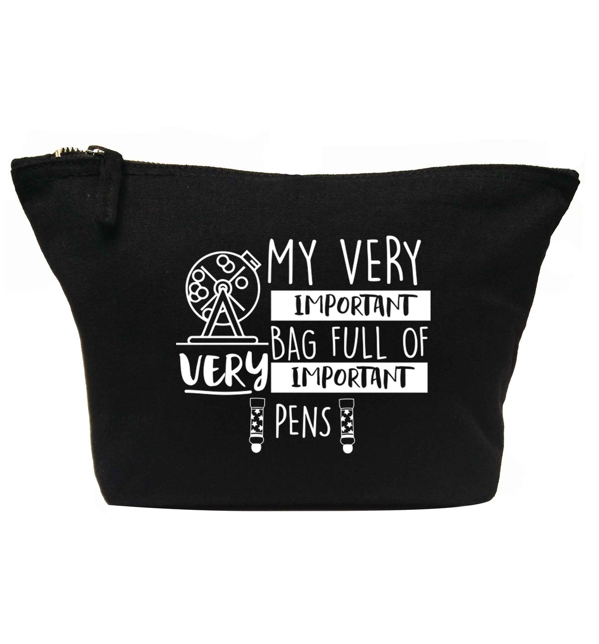 My very important bag full of very important pens | makeup / wash bag