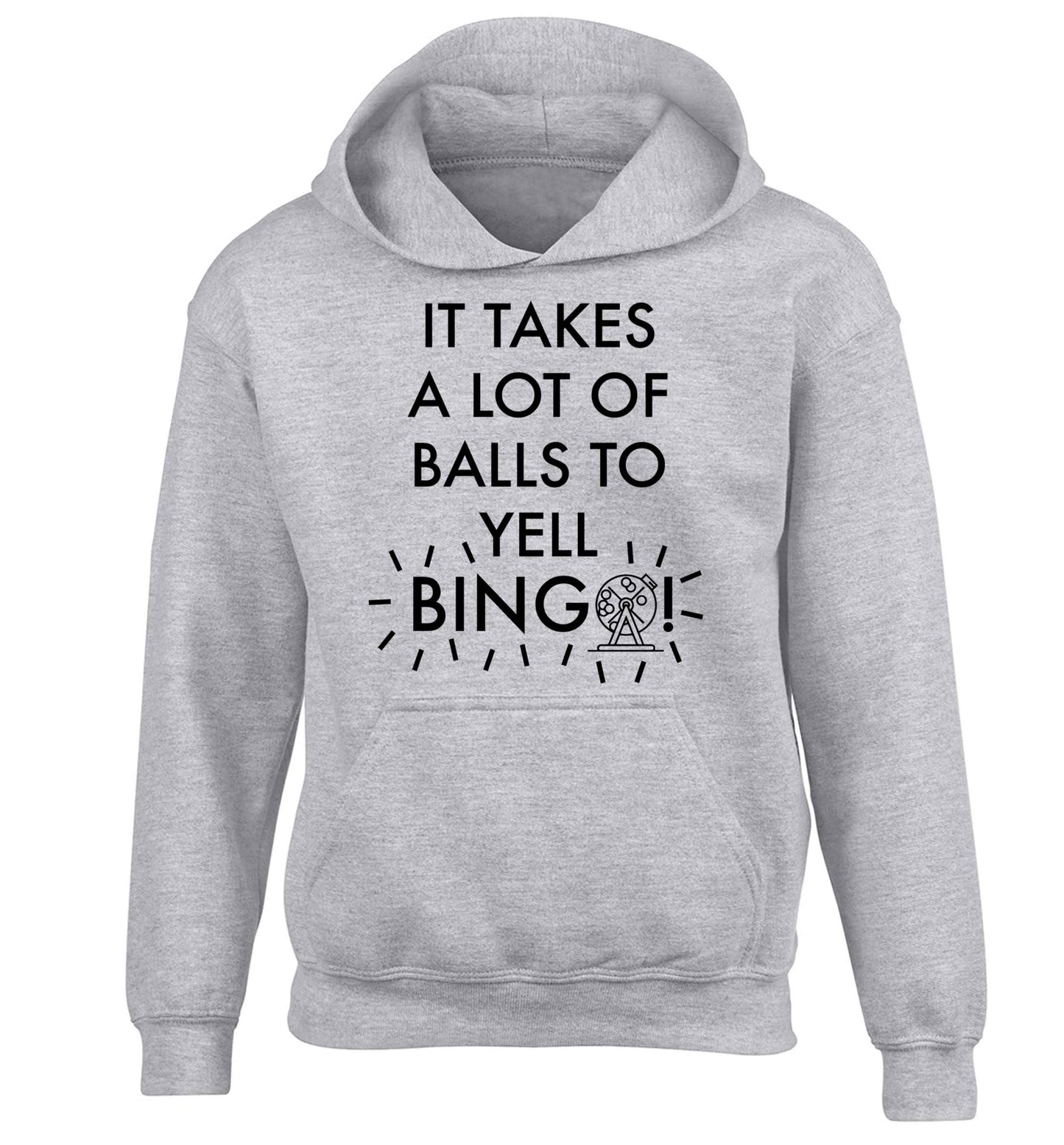 It takes a lot of balls to yell bingo! children's grey hoodie 12-13 Years