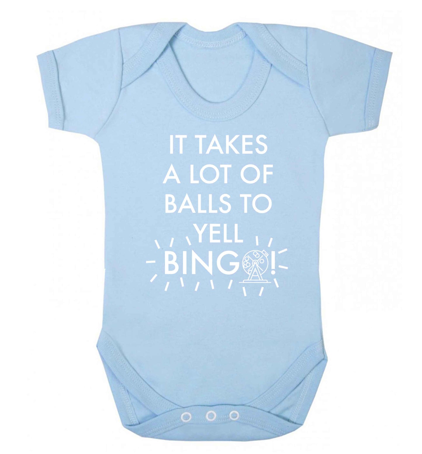It takes a lot of balls to yell bingo! Baby Vest pale blue 18-24 months