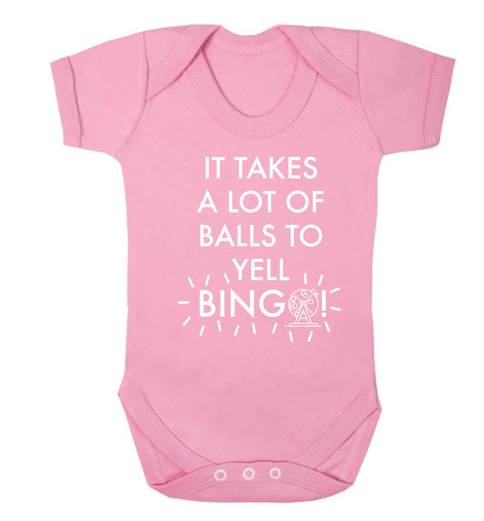 It takes a lot of balls to yell bingo! Baby Vest pale pink 18-24 months