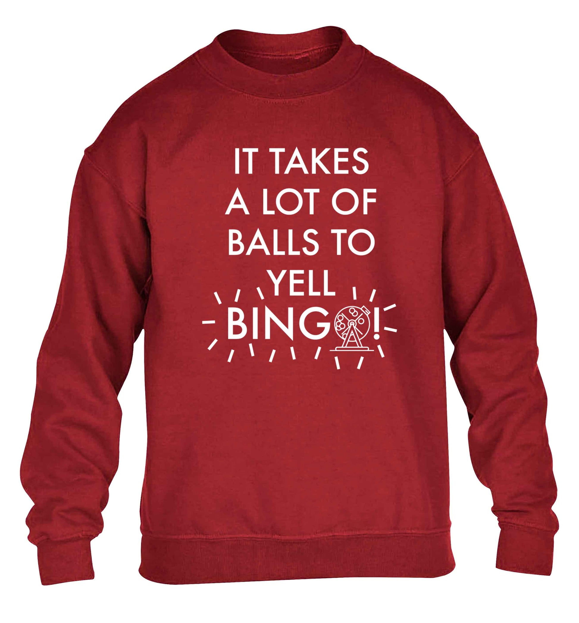 It takes a lot of balls to yell bingo! children's grey sweater 12-13 Years