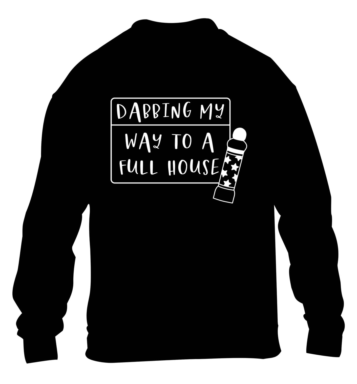 Dabbing my way to a full house children's black sweater 12-13 Years