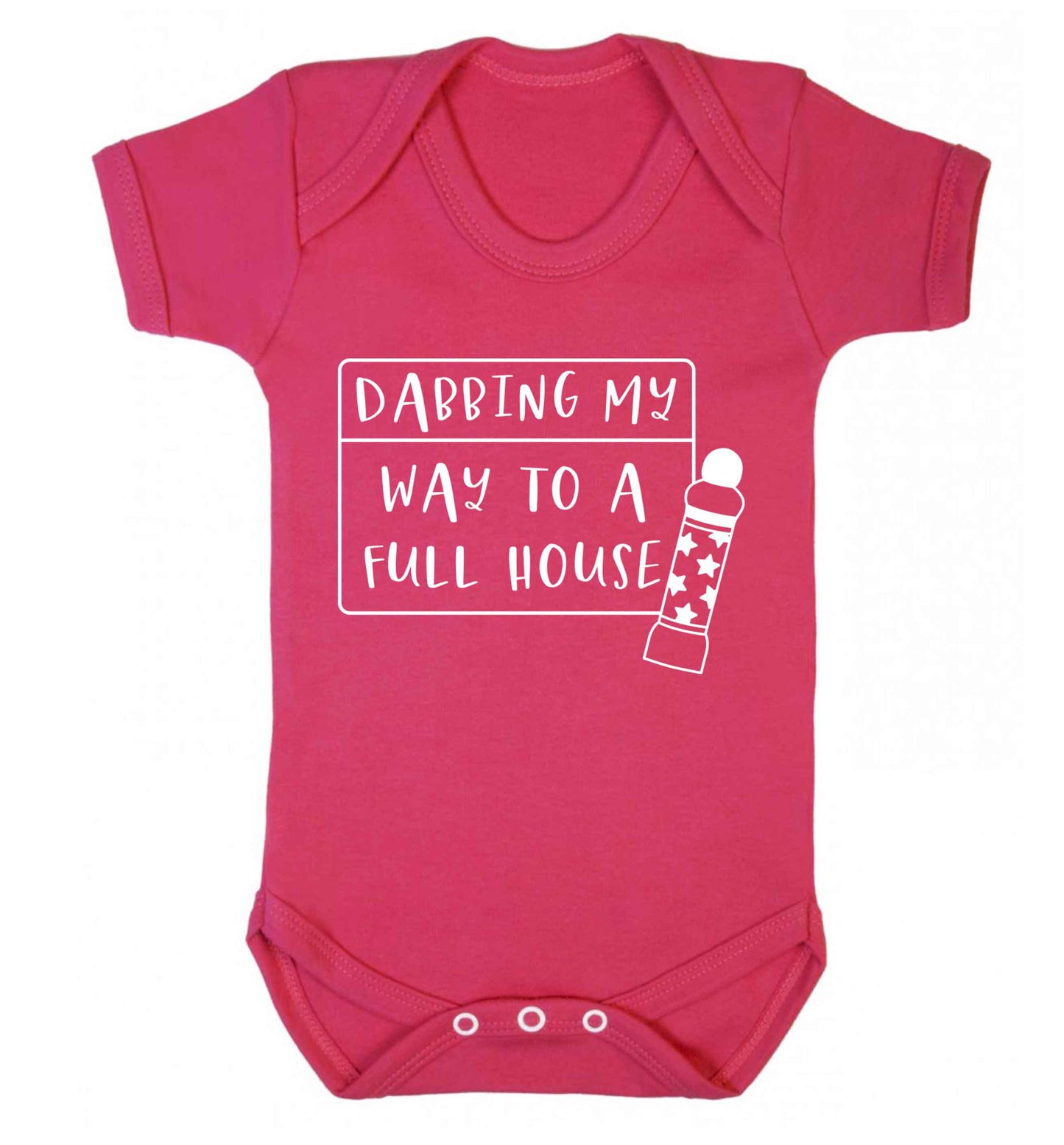 Dabbing my way to a full house Baby Vest dark pink 18-24 months