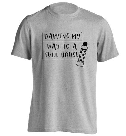 Dabbing my way to a full house adults unisex grey Tshirt 2XL