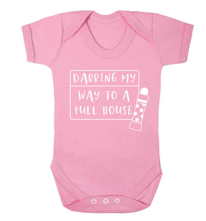 Dabbing my way to a full house Baby Vest pale pink 18-24 months