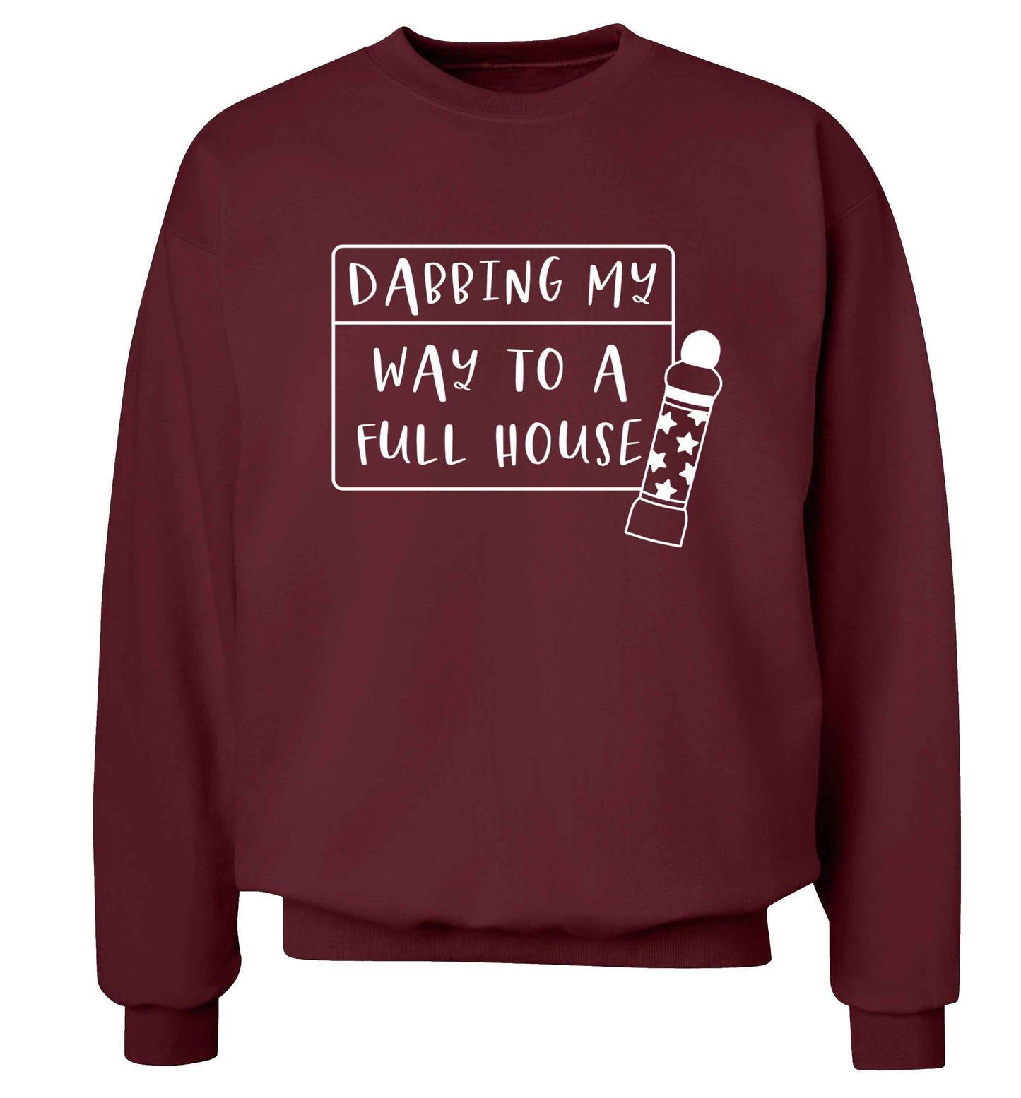 Dabbing my way to a full house Adult's unisex maroon Sweater 2XL