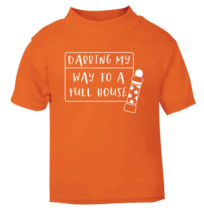 Dabbing my way to a full house orange Baby Toddler Tshirt 2 Years