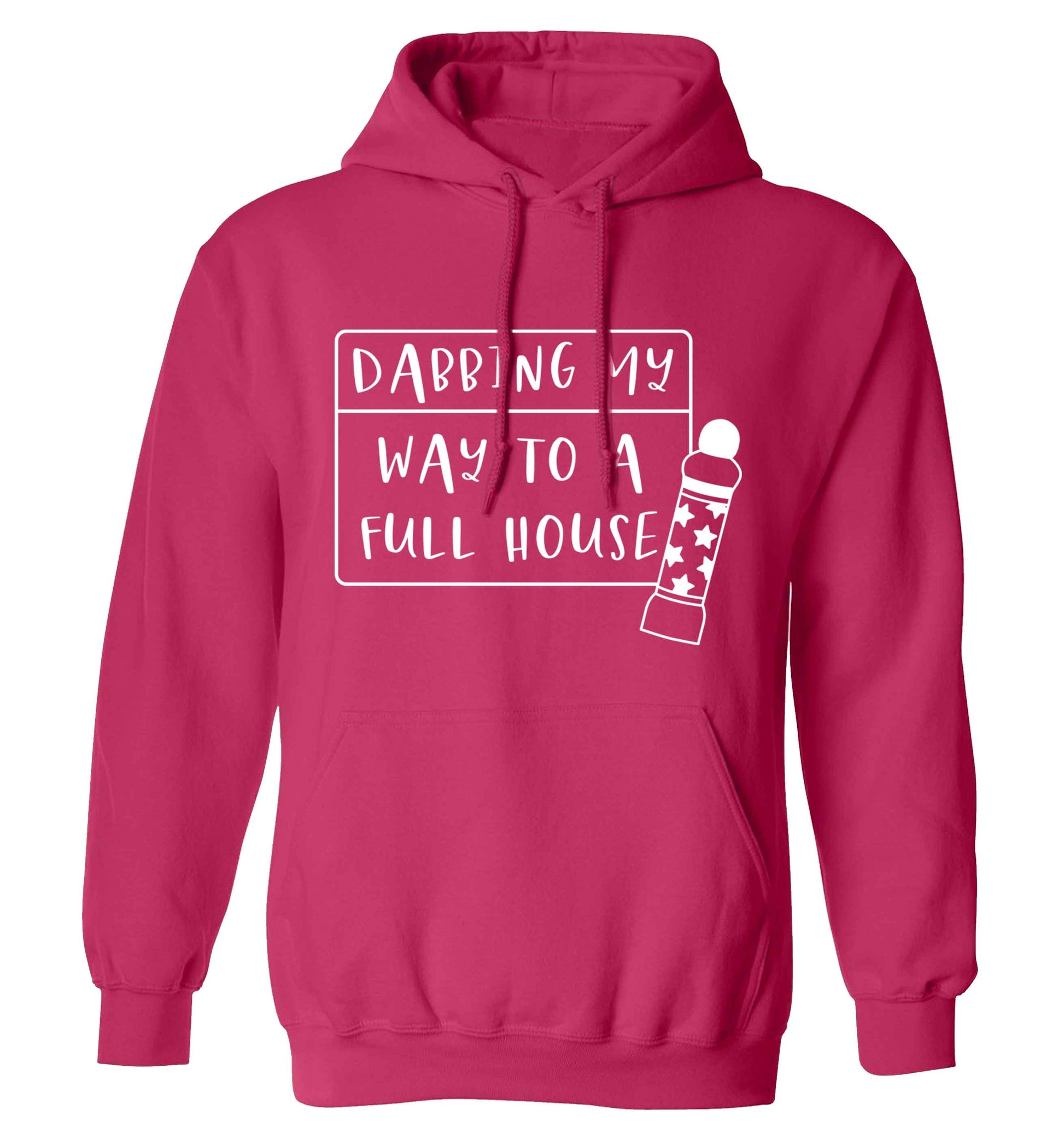 Dabbing my way to a full house adults unisex pink hoodie 2XL