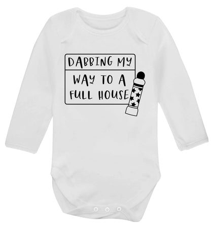 Dabbing my way to a full house Baby Vest long sleeved white 6-12 months