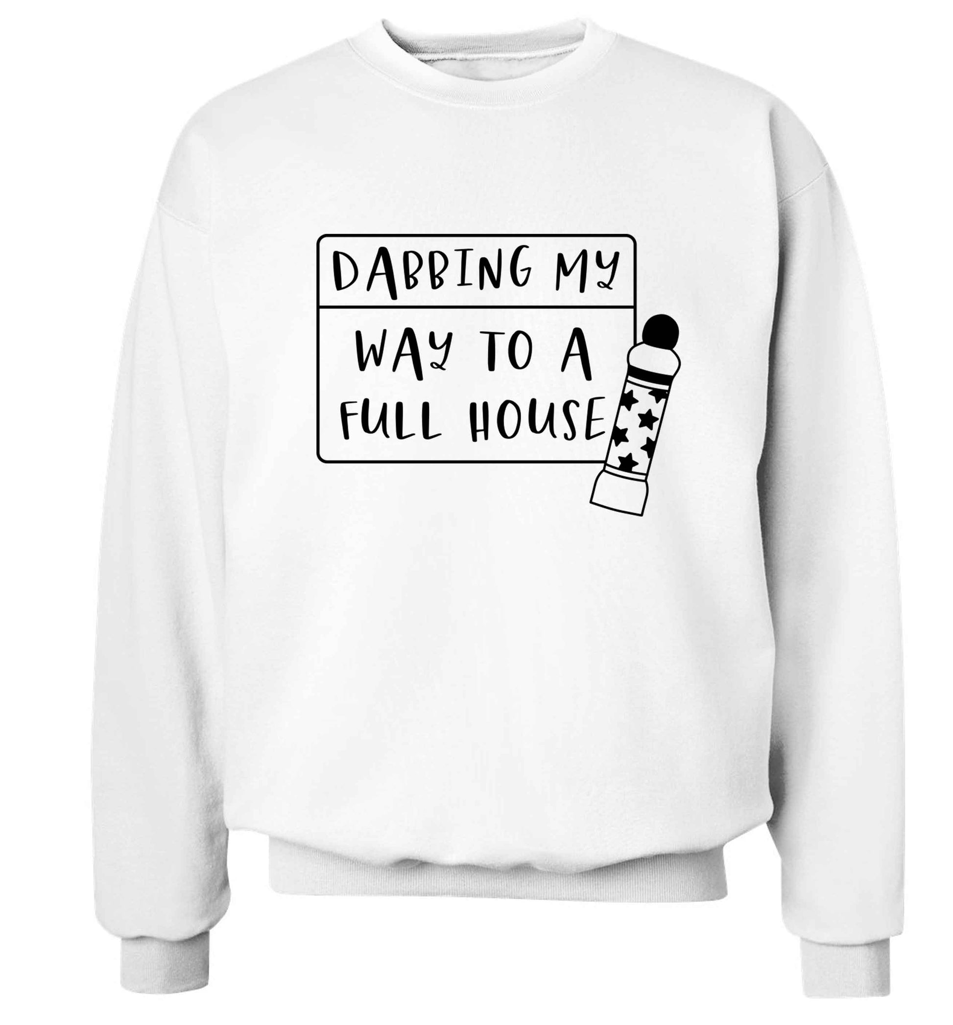 Dabbing my way to a full house Adult's unisex white Sweater 2XL