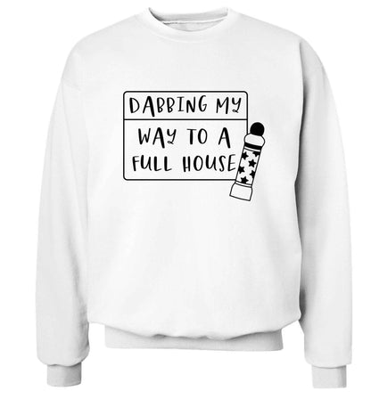 Dabbing my way to a full house Adult's unisex white Sweater 2XL