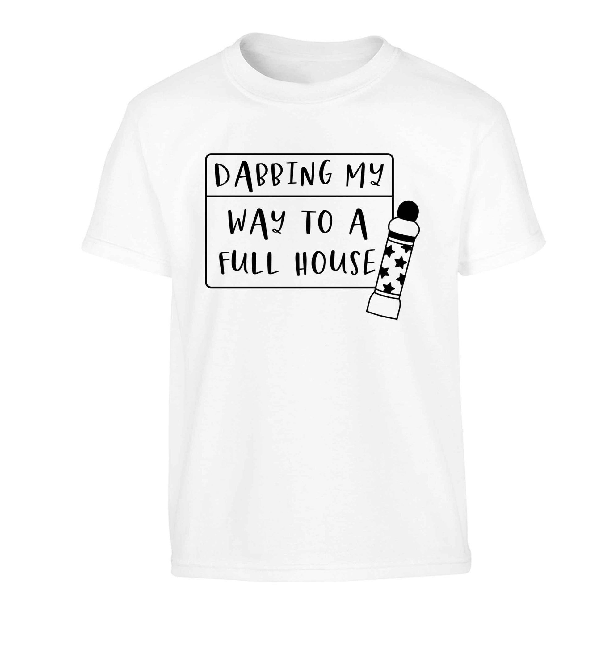 Dabbing my way to a full house Children's white Tshirt 12-13 Years