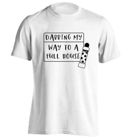 Dabbing my way to a full house adults unisex white Tshirt 2XL