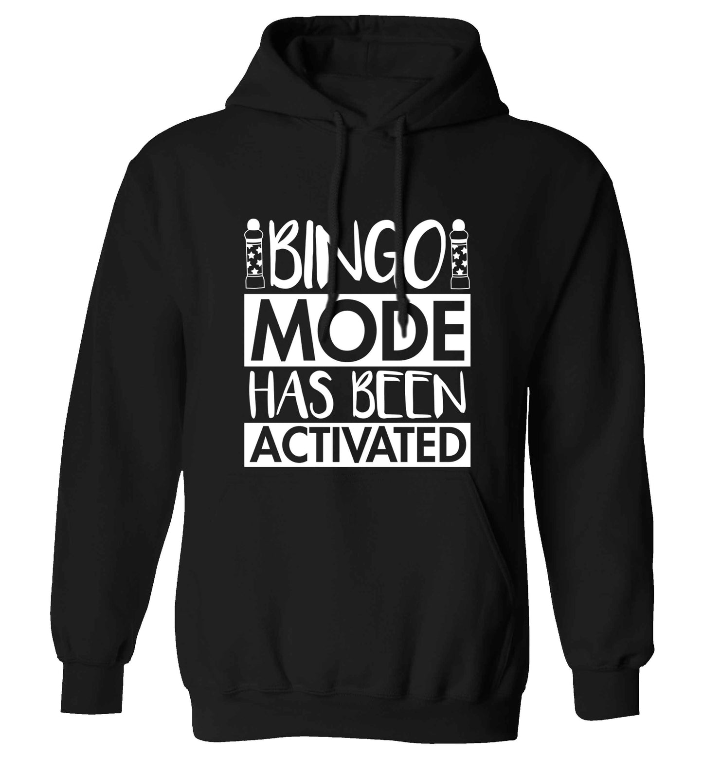 Bingo mode has been activated adults unisex black hoodie 2XL