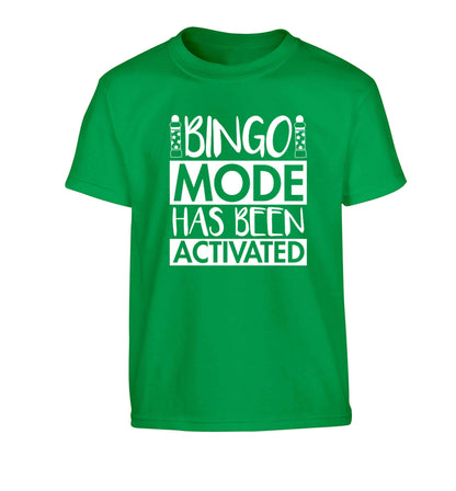 Bingo mode has been activated Children's green Tshirt 12-13 Years