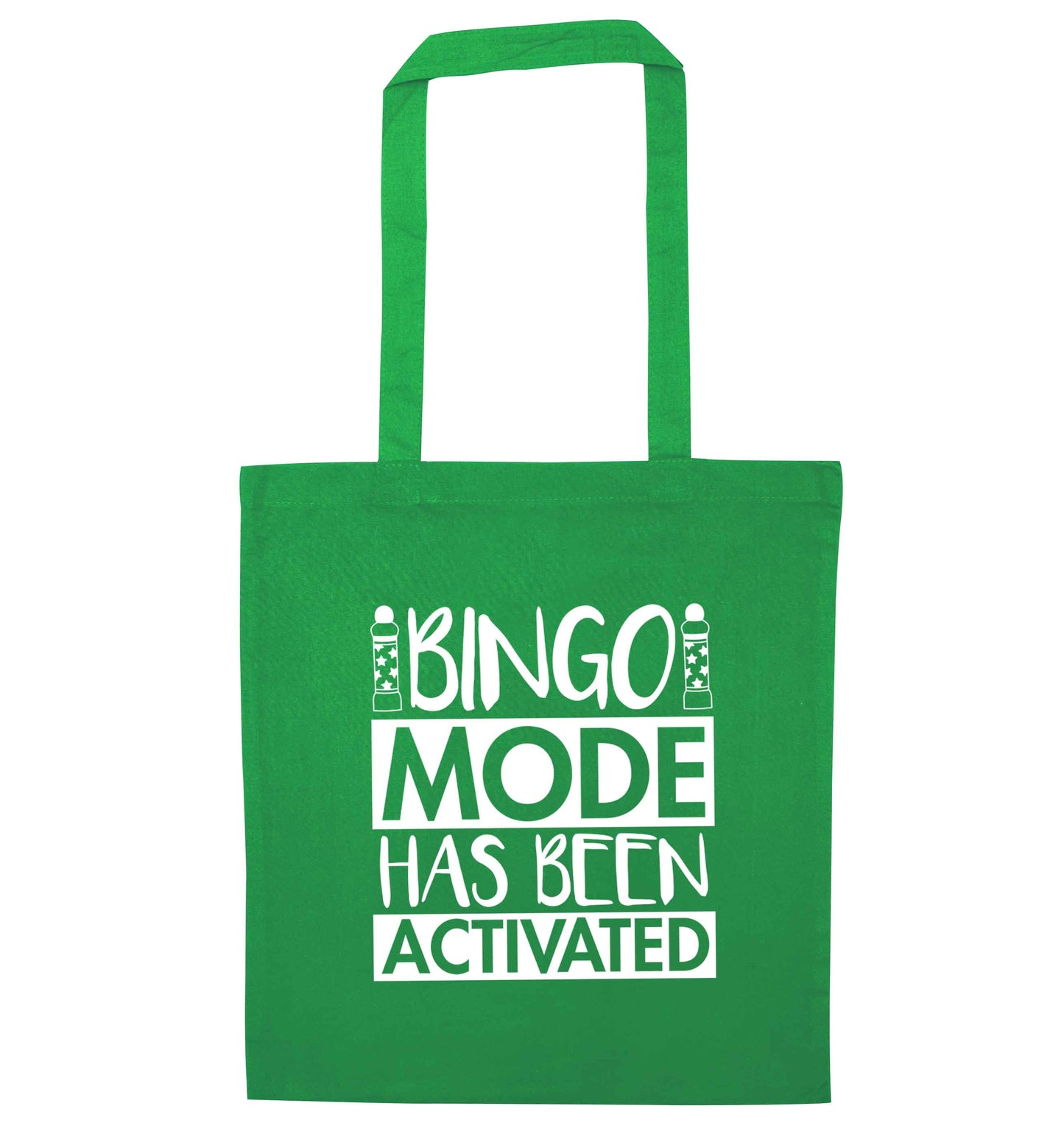 Bingo mode has been activated green tote bag