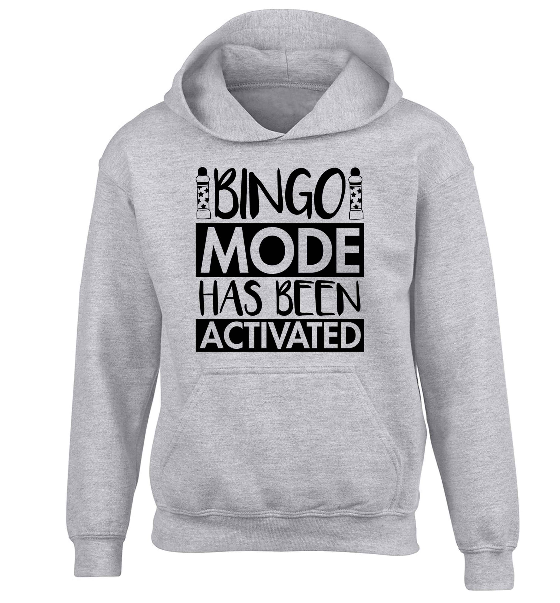 Bingo mode has been activated children's grey hoodie 12-13 Years