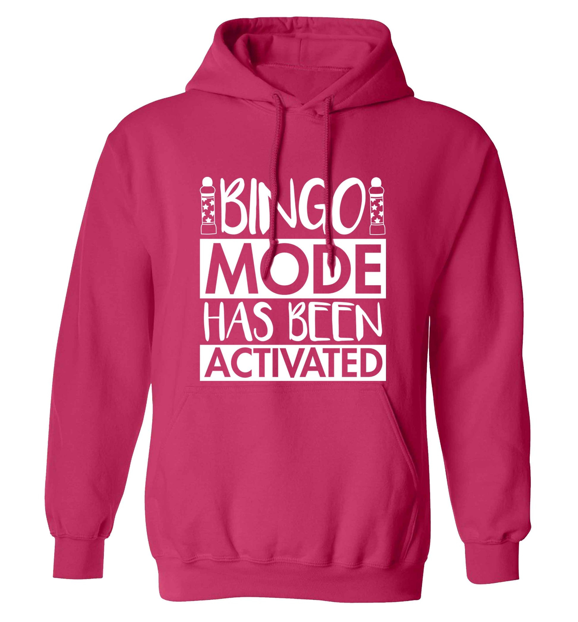Bingo mode has been activated adults unisex pink hoodie 2XL