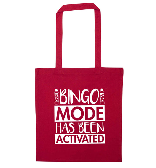 Bingo mode has been activated red tote bag