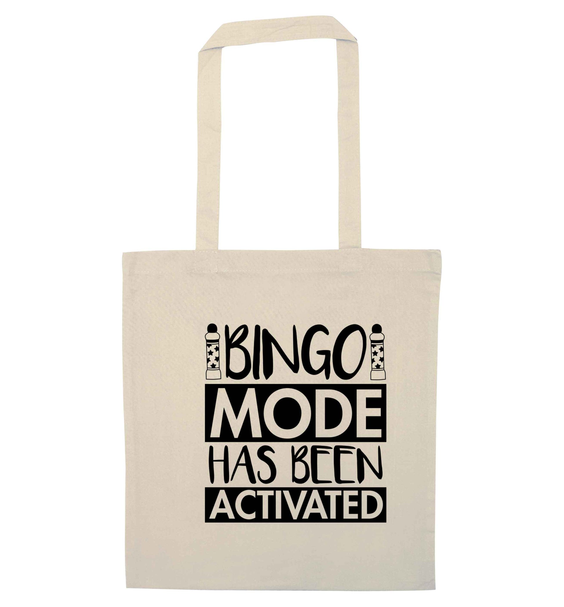 Bingo mode has been activated natural tote bag