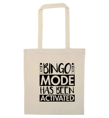 Bingo mode has been activated natural tote bag