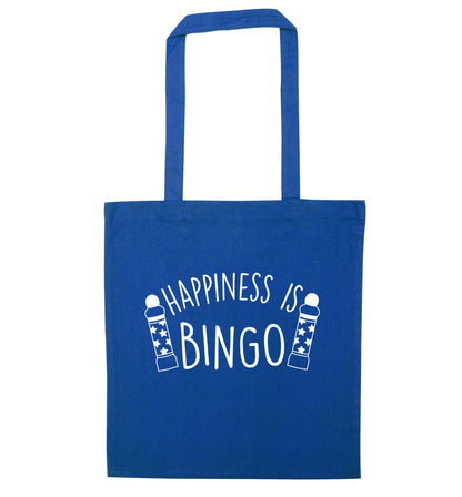 Happiness is bingo blue tote bag