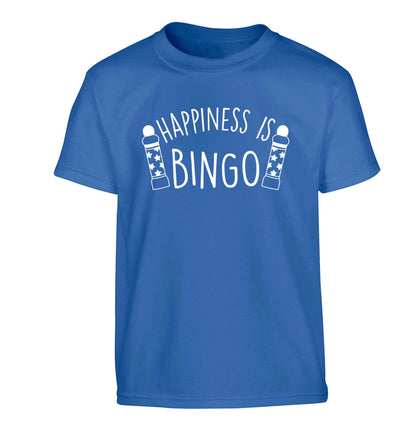 Happiness is bingo Children's blue Tshirt 12-13 Years
