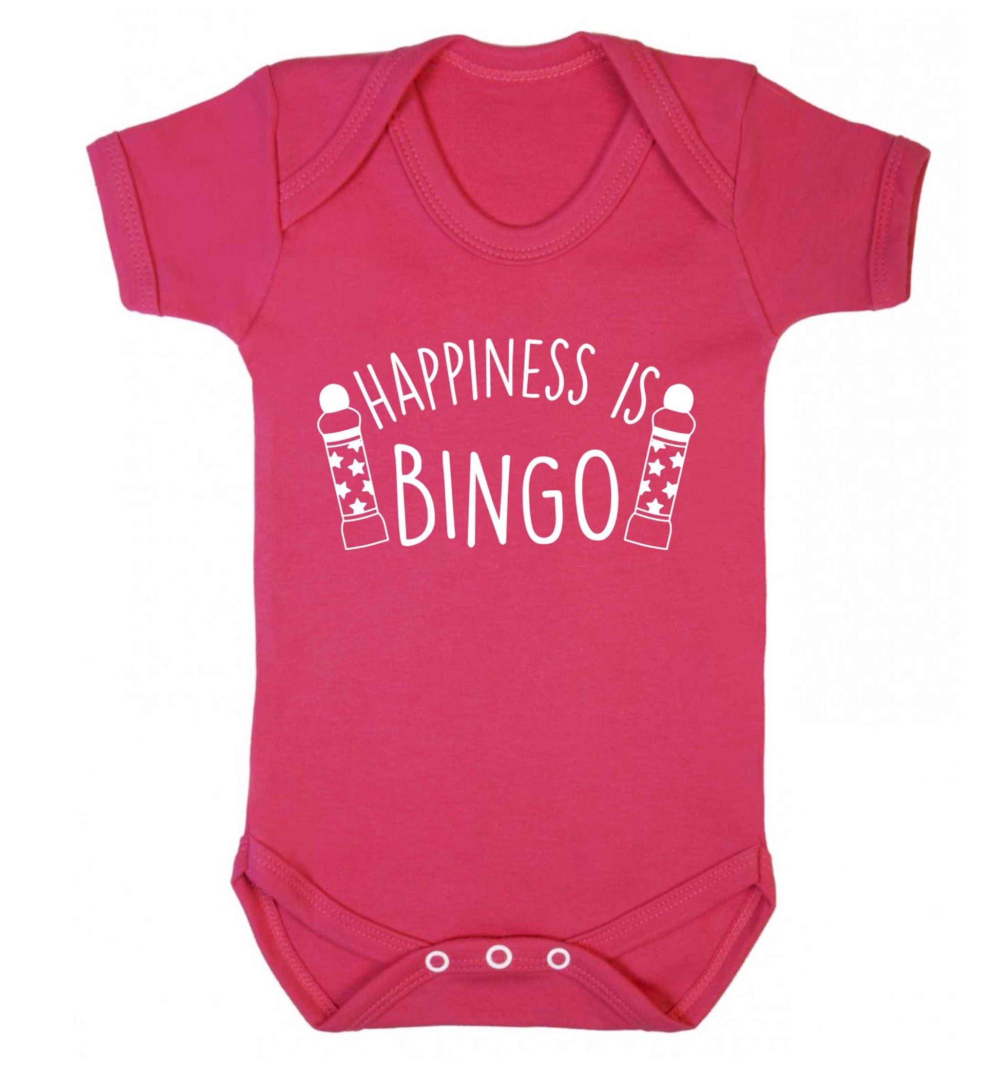 Happiness is bingo Baby Vest dark pink 18-24 months