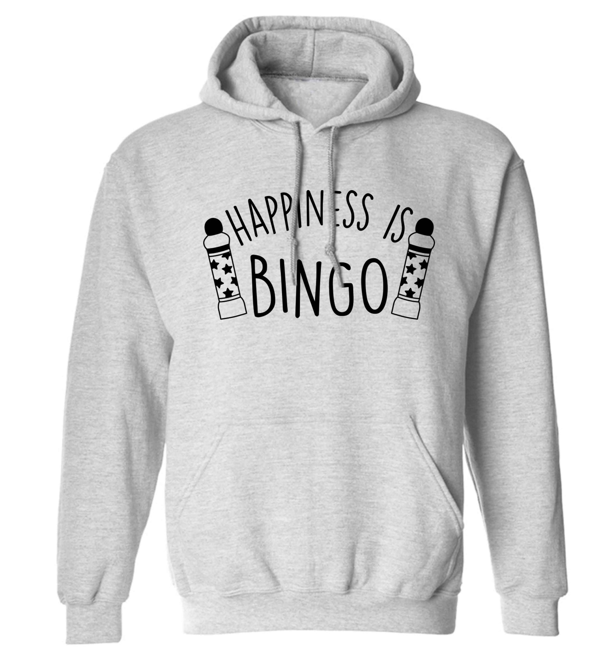 Happiness is bingo adults unisex grey hoodie 2XL